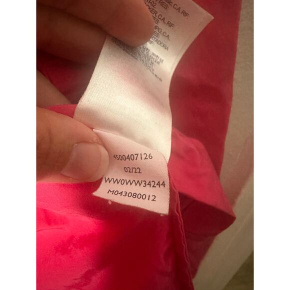 TOMMY HILFIGER Pink Button Front Silk Collared Neckline Explorer Shirt Size 34 - Picture 11 of 13